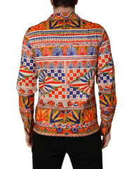 Dolce & Gabbana Multicolor Sicilian Carretto Twill Cotton Men Shirt