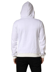 Dolce & Gabbana White Sacred Heart Hooded Sweatshirt Sweater