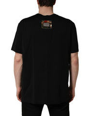 Dolce & Gabbana Black Camouflage Graphic Cotton Crewneck T-shirt