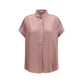 Brunello Cucinelli Multicolor Silk Shortsleeve Shirt