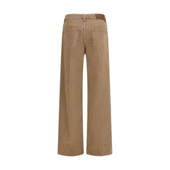 Brunello Cucinelli Brown Cotton Straight-Leg Jeans