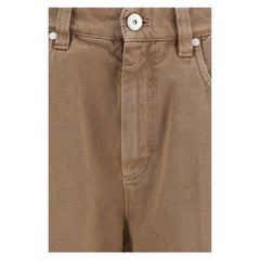 Brunello Cucinelli Brown Cotton Straight-Leg Jeans