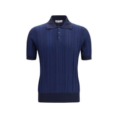 Brunello Cucinelli Blue Cotton Polo Shirt