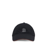 Brunello Cucinelli Blue Cotton Cap (Baseball Hat)
