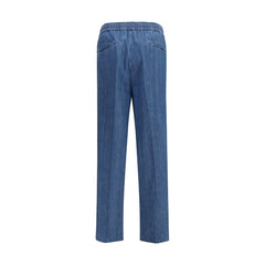 Brunello Cucinelli Blue Cotton Casual Pants