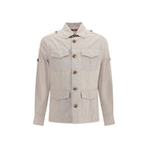 Brunello Cucinelli Beige Cotton Full-Length Jacket