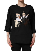Dolce & Gabbana Black #dgfamily Silk Blouse Top