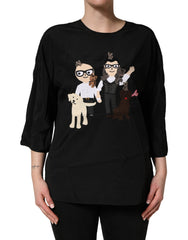 Dolce & Gabbana Black #dgfamily Silk Blouse Top