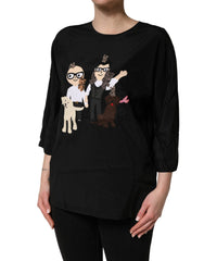 Dolce & Gabbana Black #dgfamily Silk Blouse Top