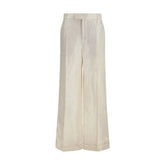 Brunello Cucinelli Beige Silk Casual Pants