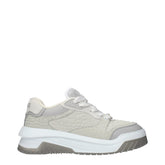 Versace Gray Leather Low Top Sneakers