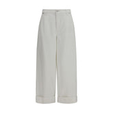 Brunello Cucinelli White Cotton Casual Pants