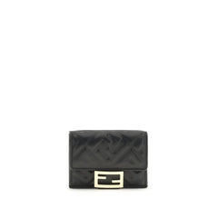 Fendi Black Lamb Ovis Aries Aries Wallet