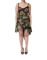 Dolce & Gabbana Multicolor Floral Print Sleeveless Mini Dress