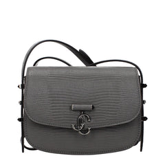 Jimmy Choo Gray Leather Shoulder Bag