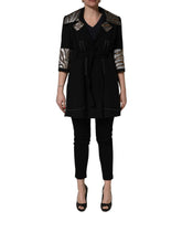 Dolce & Gabbana Black Single-Breasted Brocade Coat Jacket