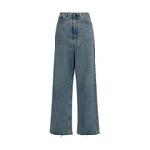 Maison Margiela Blue Cotton High-Waisted Jean