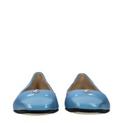 Jimmy Choo Light Blue Leather Ballet Flats