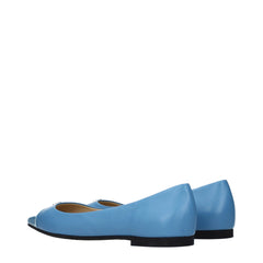 Jimmy Choo Light Blue Leather Ballet Flats