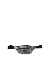 Dolce & Gabbana Black Nylon Brass Plate Camouflage Waist Fanny Pack Bag