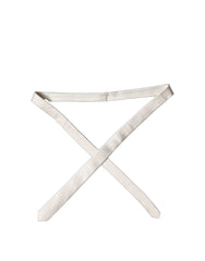 Dolce & Gabbana Off White Solid 100% Silk Adjustable Men Tied Necktie Tie
