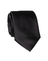 Dolce & Gabbana Black Solid 100% Silk Adjustable Men Tied Necktie Tie