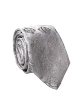 Dolce & Gabbana Silver Gray Paisley Silk Adjustable Men Tied Necktie Tie