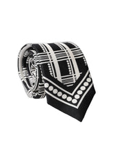 Dolce & Gabbana Black White Abstract Silk Adjustable Men Tied Necktie Tie