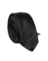 Dolce & Gabbana Black Patterned 100% Silk Adjustable Men Necktie Tie