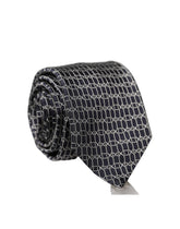 Dolce & Gabbana Black Geometric DG Silk Adjustable Men Tied Necktie Tie