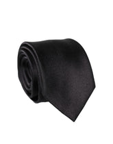 Dolce & Gabbana Black Solid Silk Satin Wide Adjustable Men Necktie Tie
