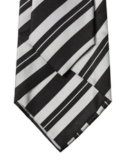 Dolce & Gabbana Black White Stripes Silk Adjustable Women Necktie Tie
