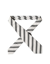 Dolce & Gabbana White Black Stripes Silk Adjustable Women Necktie Tie