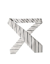 Dolce & Gabbana Black White Stripes Silk Adjustable Women Necktie Tie