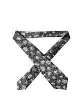 Dolce & Gabbana Black White Floral Silk Adjustable Women Necktie Tie