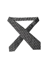 Dolce & Gabbana Black White Geometric Silk Adjustable Women Necktie Tie