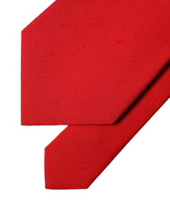 Dolce & Gabbana Red Solid Silk Cotton Adjustable Women Necktie Tie