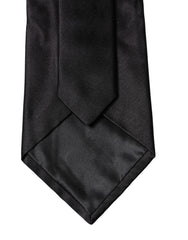 Dolce & Gabbana Black Solid Satin Silk Adjustable Women Necktie Tie