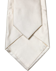 Dolce & Gabbana Off White Solid Silk Adjustable Women Tied Necktie Tie