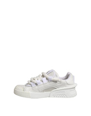Dolce & Gabbana White Calfskin Leather Low Top Sneakers Shoes