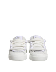 Dolce & Gabbana White Calfskin Leather Low Top Sneakers Shoes
