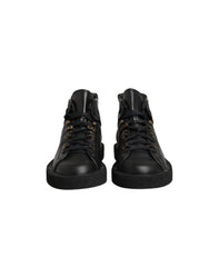 Dolce & Gabbana Black Leather Lace Up Men Ankle Boots Shoes