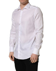 Dolce & Gabbana White Cotton Collared Dress Formal Men Shirt