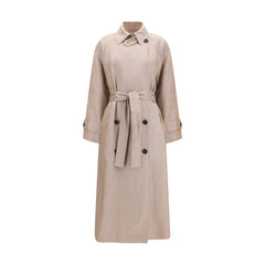 Brunello Cucinelli Multicolor Linen Trench Coat