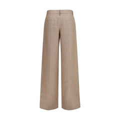 Brunello Cucinelli Beige Linen Casual Pants