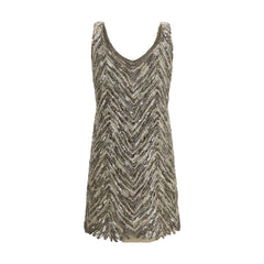 Brunello Cucinelli Beige Paper Cocktail Dress