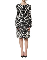 Dolce & Gabbana Black White Zebra Crystal Embellished Dress