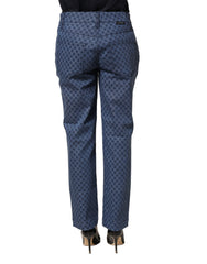 Dolce & Gabbana Blue Polka Dotted Slim Fit Capri Denim Jeans