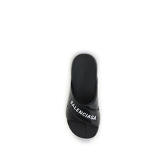 Balenciaga Black Rubber Slippers