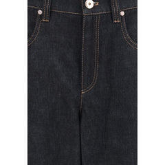 Brunello Cucinelli Blue Cotton Straight-Leg Jeans